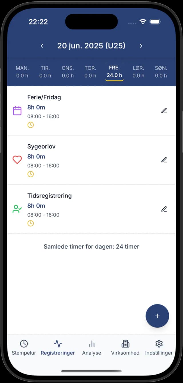 Clock in screen
